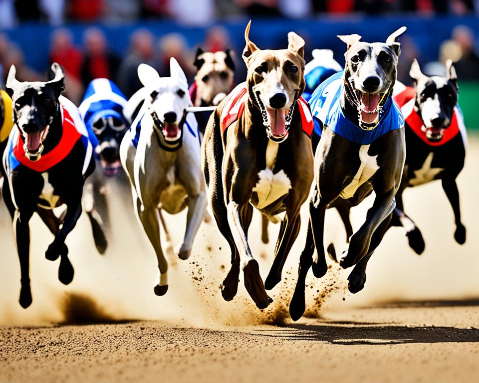 Paribet greyhounds - many dogs run